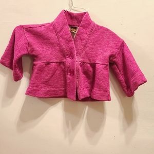 Girl's Tea Collection Cropped Pink Jacket
